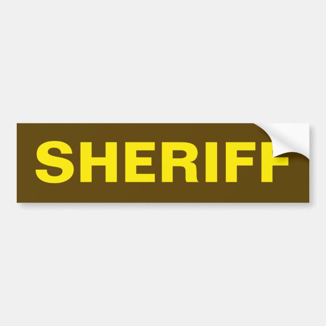 SHERIFF - Golden Yellow Logo Bumper Sticker (Front)