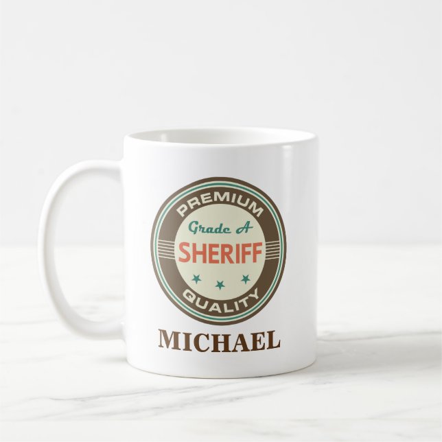 Sheriff Personalised Office Mug Gift (Left)