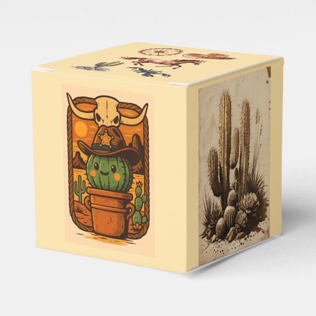Sheriff Spike-Cactus Character Favour Box (Front Side)