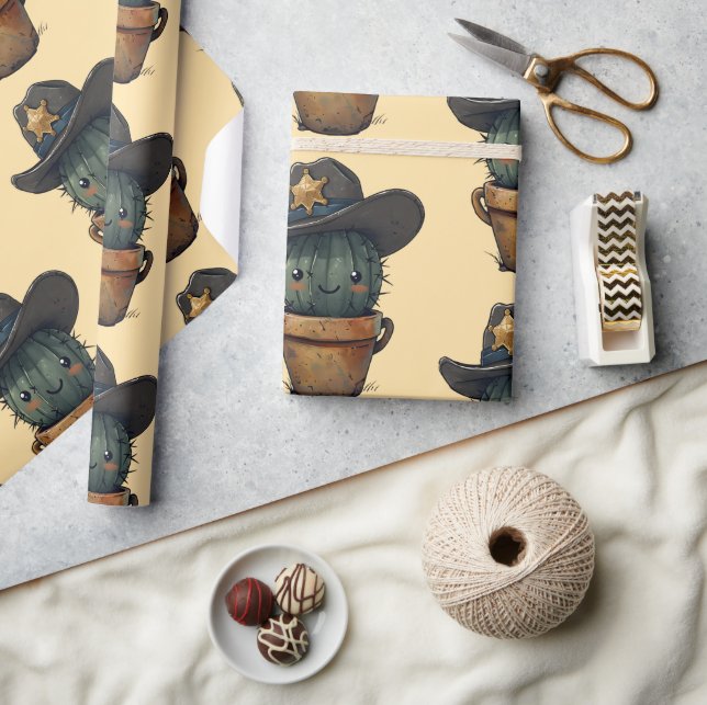 Sheriff Spike-Cactus Character Wrapping Paper (Crafts)