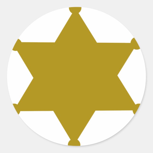 Sheriff star classic round sticker (Front)