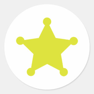 Sheriff Star Gold Classic Round Sticker