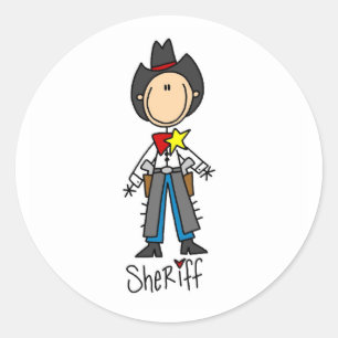 Sheriff Stick Figure Sticker