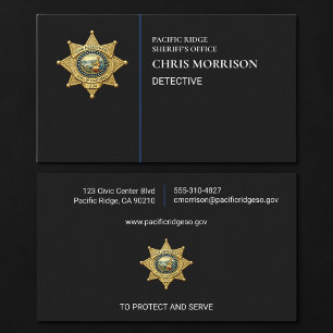 Sheriff Thin Blue Line Law Enforcement  Business Card