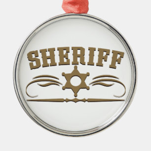 Sheriff Western Style Metal Tree Decoration