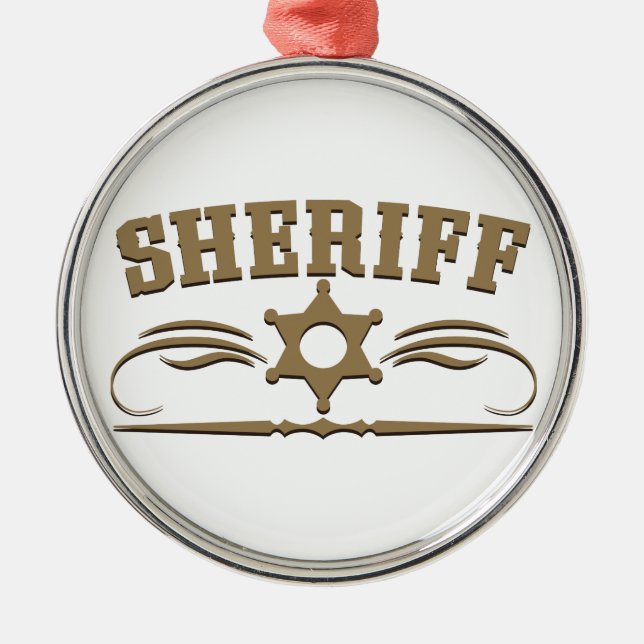 Sheriff Western Style Metal Tree Decoration (Front)