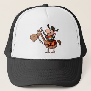 Sheriff With Gun On Horse Trucker Hat