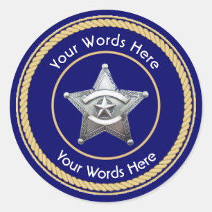 Sheriff's Badge Universal Custom Classic Round Sticker