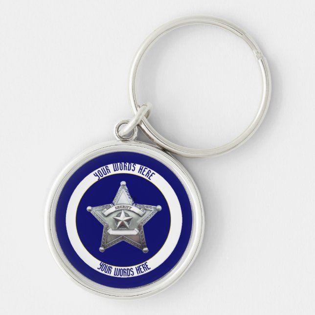 Sheriff's Badge Universal Custom Key Ring (Front)