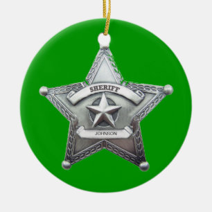 Sheriff's Custom Badge Ceramic Ornament