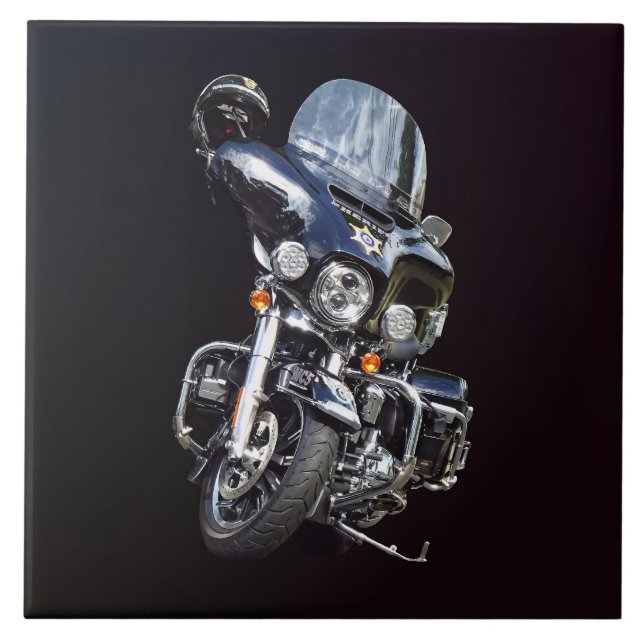 Sheriff's Motorcycle Ceramic Tile (Front)