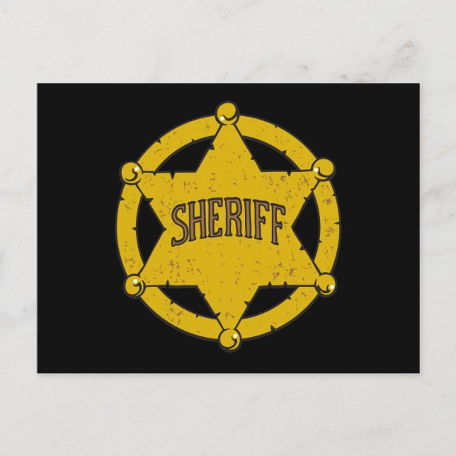 Sheriffs Star Badge Postcard (Front)