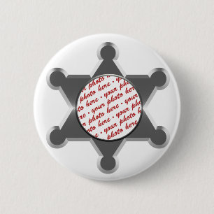 Sheriff's Tin Star Photo Frame 6 Cm Round Badge