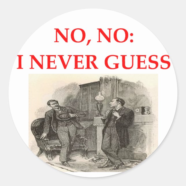 sherlock holmes classic round sticker (Front)