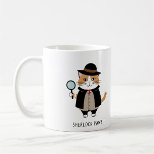Sherlock Paws, detective cat, Sleuth, crime solver Coffee Mug