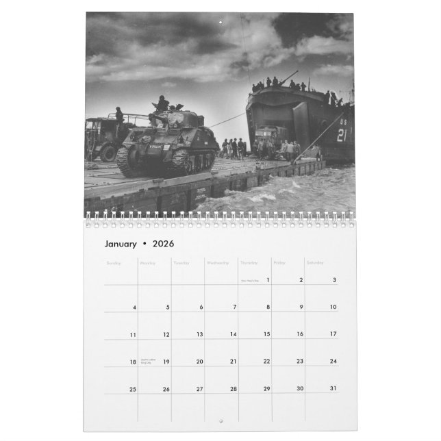 Sherman Tank Calendar (Jan 2026)