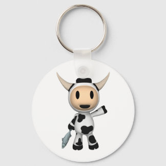 Sherman the Alaskan Cow Wave Key Chain