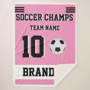 Sherpa Blanked Soccer pink black white love sport Blanket