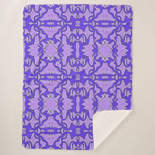 Sherpa Blanket An elegant blue purple pattern