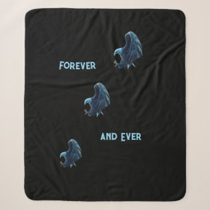 Sherpa Blanket Bald Eagle Heart Forever and Ever 2