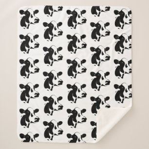 Sherpa Blanket-Black and White Cow Sherpa Blanket