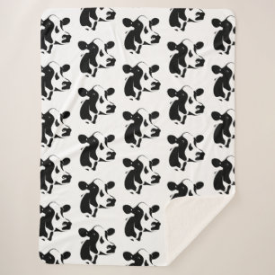 Sherpa Blanket-Black and White Cow Sherpa Blanket