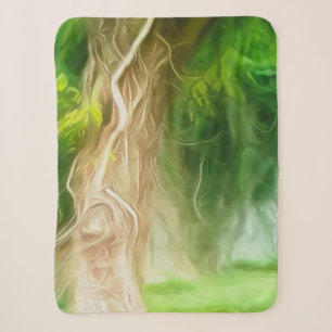 Sherpa Blanket Dream Light Green Tree