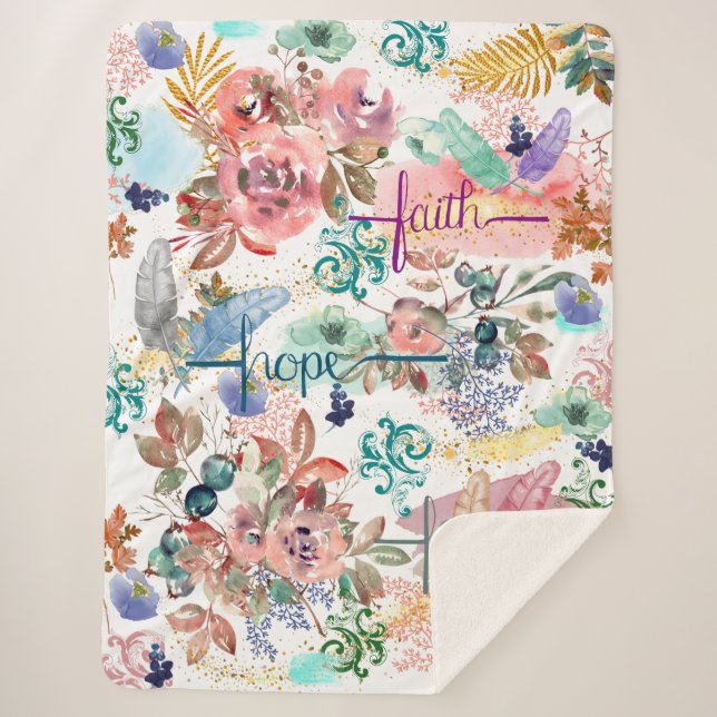 Sherpa Blanket Faith Hope Love (Front)
