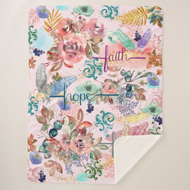 Sherpa Blanket Faith Hope Love (Front)