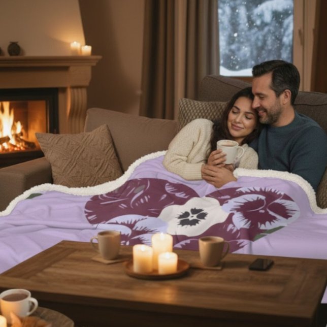 Sherpa Blanket Heart of Violets (Creator Uploaded)