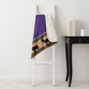 Sherpa Blanket-Large-Purple Yellowstone Elk Blanket