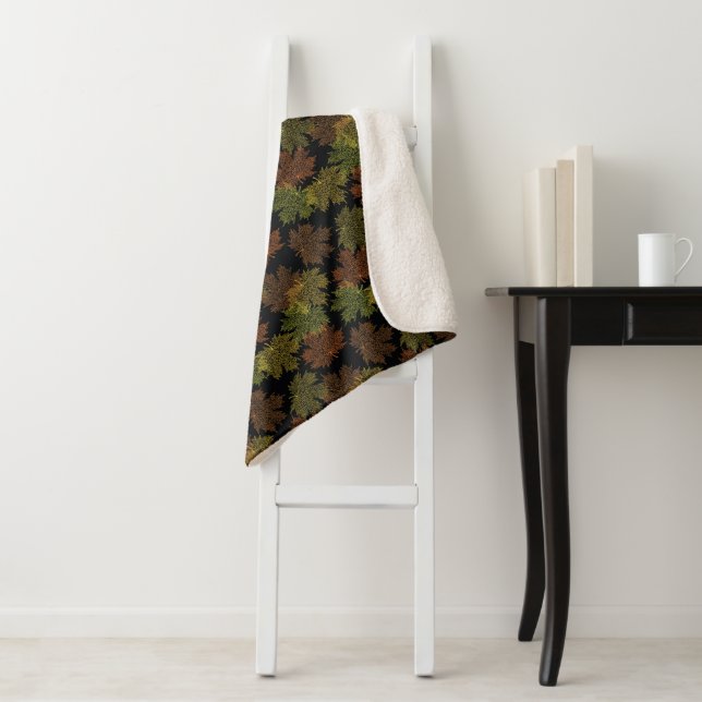 Sherpa Blanket-Large Size-Autumn Leaves Blanket (In Situ)