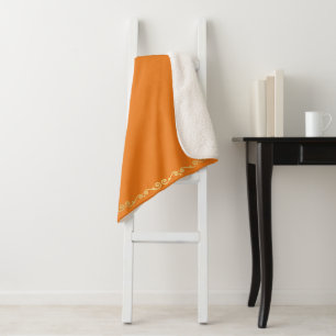 Sherpa Blanket-Large-Tumeric & Gold Scroll Print Blanket