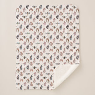 Sherpa Blanket,Nature print, for little girls Blanket