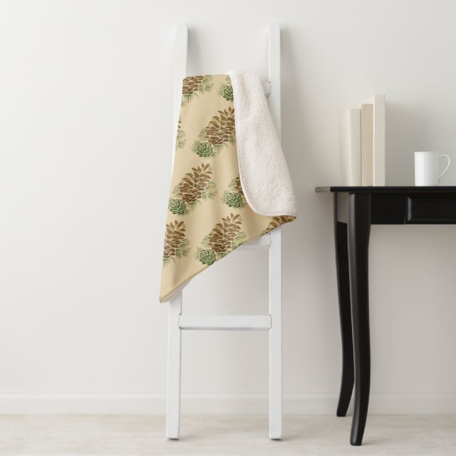 Sherpa Blanket-Pine Cones Blanket (In Situ)