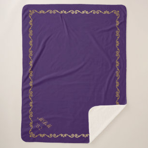 Sherpa Blanket-Purple Custom Monograms Blanket