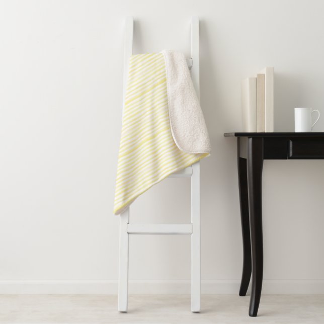 Sherpa Blanket (Small) - Yellow Stripes Pattern (In Situ)