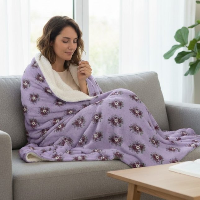 Sherpa Blanket Soft Bouquet of Violets (Creator Uploaded)