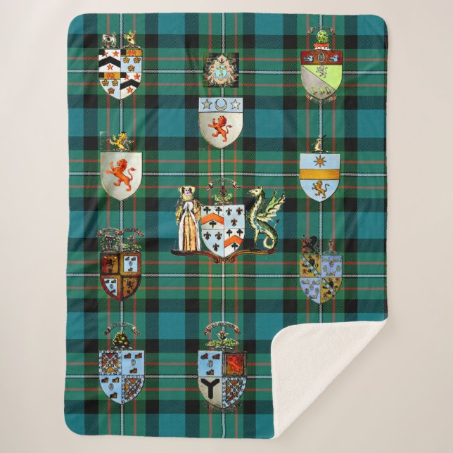 Sherpa Blanket Throw Ferguson Clan Crests (Front)