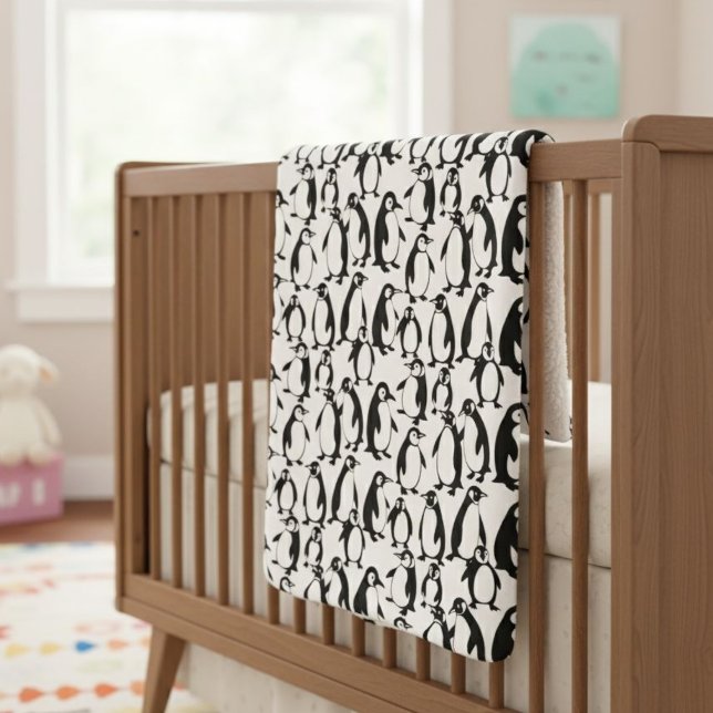 Sherpa Blanket with Penguin Print – Elegant  (Creator Uploaded)