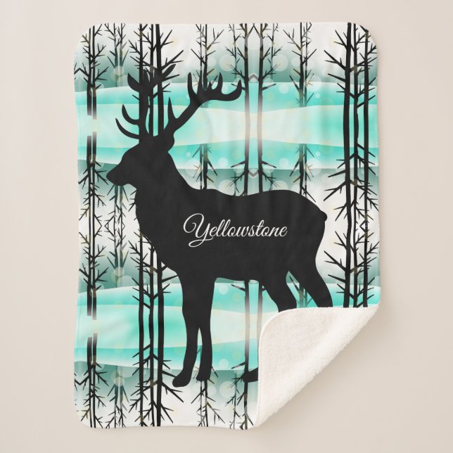 Sherpa Blanket-Yellowstone Elk Sherpa Blanket (Front)