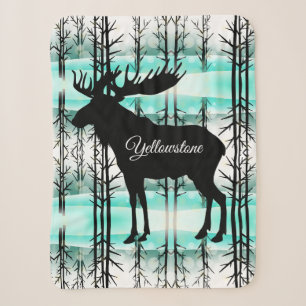Sherpa Blanket-Yellowstone Moose Blanket