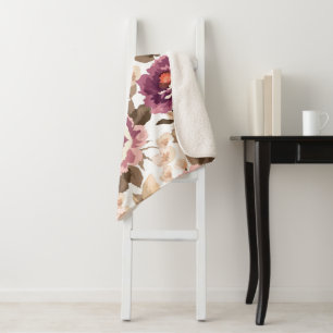 Sherpa Fleece Blanket - Summer Blossom Design