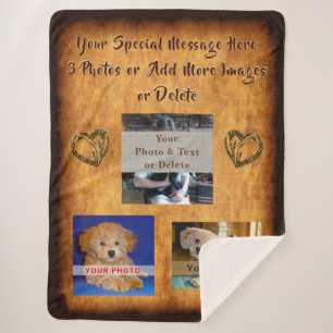 Sherpa Fleece Photo Blanket, Fully Customisable Sherpa Blanket