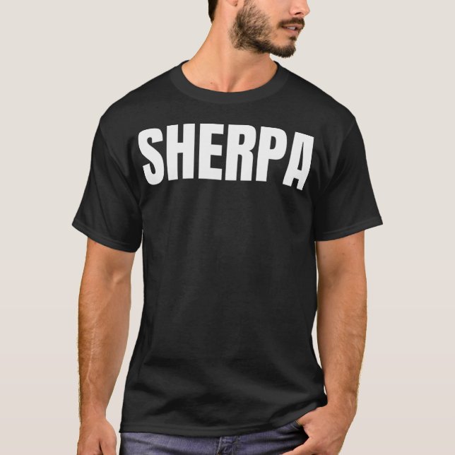 Sherpa Text Based Philosophy Guide  Ethnic Group Q T-Shirt (Front)