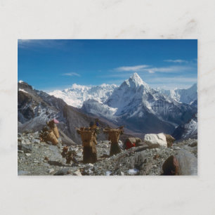 Sherpanis carrying climbing loads postcard