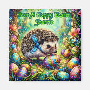 SHERRIE ~ Hedgehog on an Easter Egg Hunt ~ Magnet