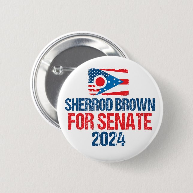 Sherrod Brown for Senate 2024 Election Ohio Flag 6 Cm Round Badge (Front & Back)
