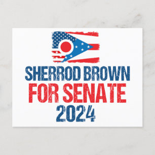 Sherrod Brown for Senate 2024 Election Ohio Flag Postcard