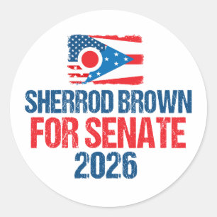 Sherrod Brown for Senate 2026 Election Ohio Flag Classic Round Sticker